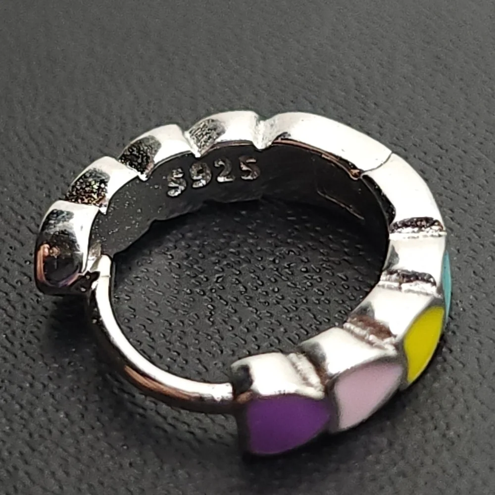 Rainbow heart hoop earrings‎ (NWOT) - Picture 8 of 8